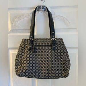 Nine West Black and Gray Geometric Shoulder Bag